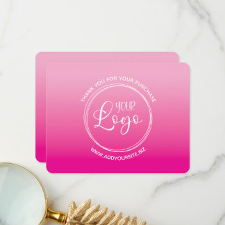 Your Logo Light and Hot Pink Ombre Bedankkaart