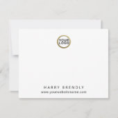 Your Logo Modern Minimalist White Flat Note Card Notitiekaartje (Voorkant)
