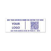 Your Logo or Photo Text and QR Code Stamp Example Zelfinktende Stempel (Design)