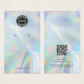 Your Logo QR Code Holographic Earring Display Card Visitekaartje (Voorkant /achterkant)