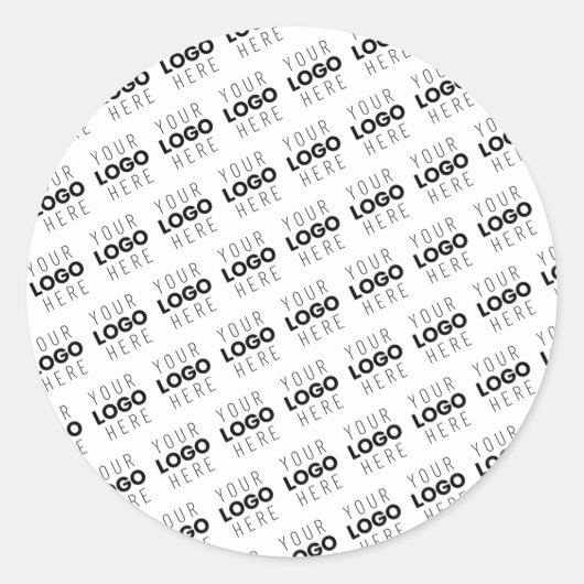 Your Logo Simple Repeating Diagonal Pattern Ronde Sticker (Voorkant)