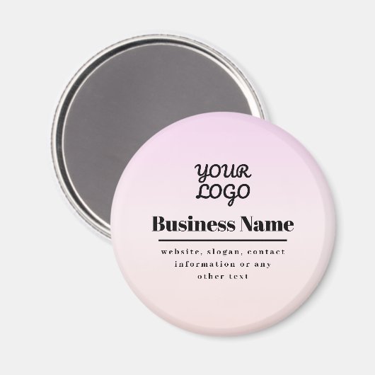 Your Logo & Text | Pink & Peach Ombre Magneet (Voorkant / Achterkant)