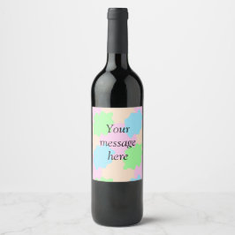 Your message here add text name boho colorful rust wijn etiket
