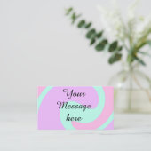 Your message here add text name monogram pink past visitekaartje (Staand voorkant)
