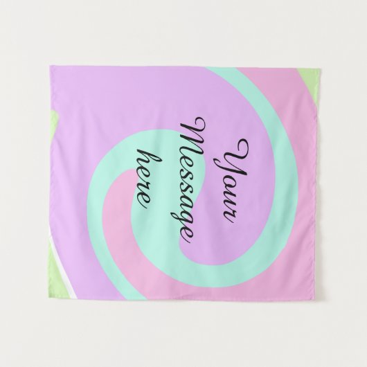 Your message here add text name monogram pink past wandkleed (Voorkant (horizontaal))