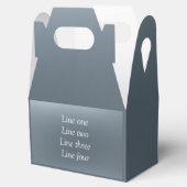 Your message here gray blue metallic background te bedankdoosjes (Geopend)