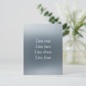 Your message here gray blue metallic background te briefkaart (Staand voorkant)