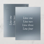 Your message here gray blue metallic background te briefkaart (Voorkant / Achterkant)