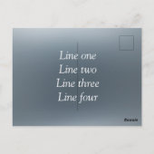 Your message here gray blue metallic background te briefkaart (Achterkant)