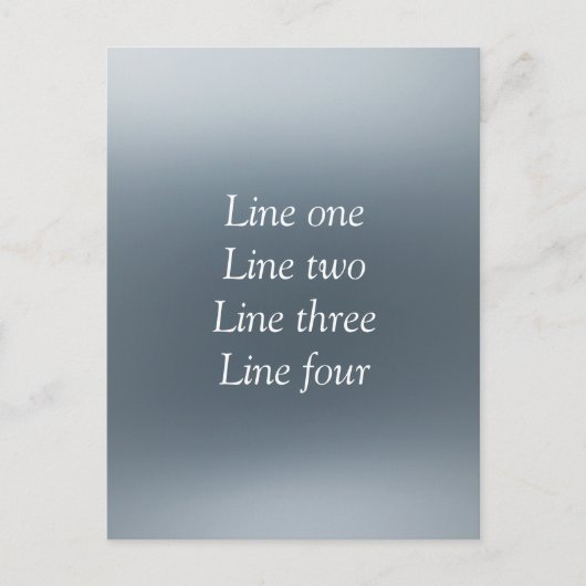Your message here gray blue metallic background te briefkaart (Voorkant)