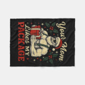 Your Mom Likes My Package Funny Santa Christmas  Fleece Deken (Voorkant (Horizontaal))