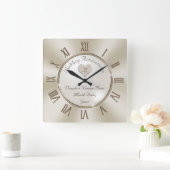 Your Monogram and Personalized Anniversary Clock Vierkante Klok (Huis)