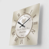 Your Monogram and Personalized Anniversary Clock Vierkante Klok (Hoek)