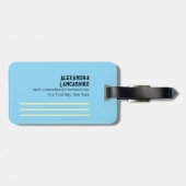 Your Monogram Style Blue and Yellow Bagagelabel (Achterkant horizontaal)