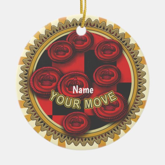 Your Move Checkers Keramisch Ornament (Voorkant)