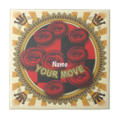 Your Move Checkers tile Tegeltje (Voorkant)