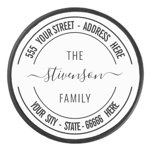 Your Name Address or Custom Text Personalized Hockey Puck (Voorkant)