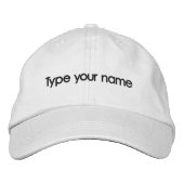 Your Name Embroidered on White Cap Geborduurde Pet (Voorkant)