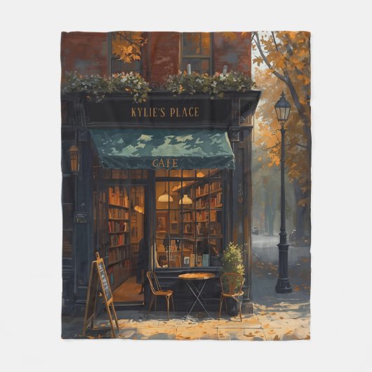 Your Name Fall Fleece Blanket Bookish Coffee Shop (Voorkant)