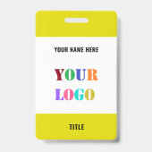 Your Name Logo Info Branded Business Badge Example (Achterkant)