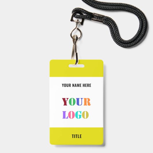 Your Name Logo Info Branded Business Badge Example (Achterkant met lanyard)