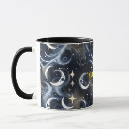 Your Name Mugs – Metallic Silver Moon Phase Luxury Mok