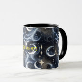 Your Name Mugs – Metallic Silver Moon Phase Luxury Mok (Voorkant rechts)
