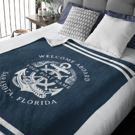 Your Name of Boat Ancient Anchor Fleece Deken