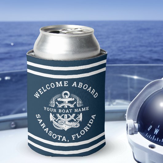 Your Name of Boat Vintage Anchor Blikjeskoeler