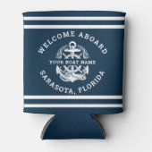 Your Name of Boat Vintage Anchor Blikjeskoeler (Voorkant)