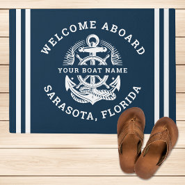 Your Name of Boat Vintage Anchor  Deurmat