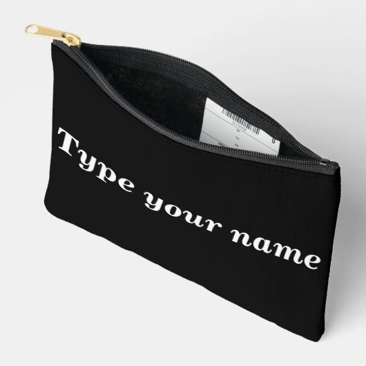 Your Name on Black Pouch Etui (Open)