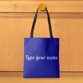 Your Name on Blue Tote Bag