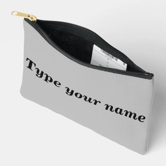 Your Name on Gray Pouch Etui (Open)