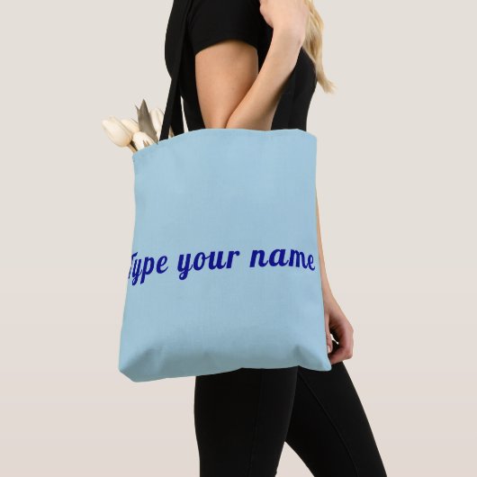 Your Name on Light Blue Tote Bag (Dichtbij)