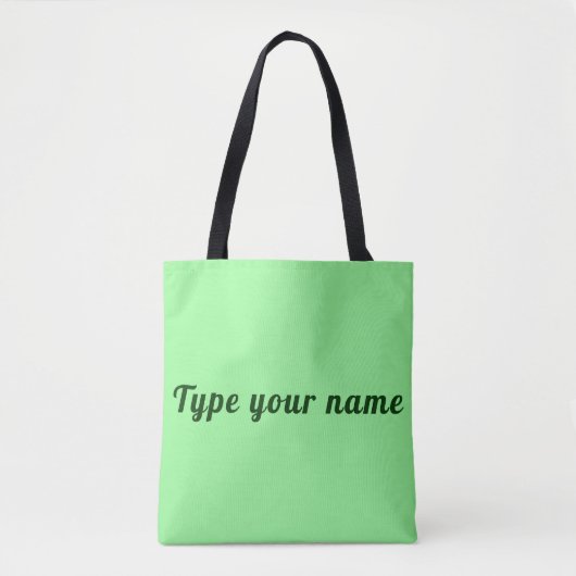 Your Name on Light Green Tote Bag (Voorkant)