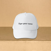 Your Name on White Trucker Cap