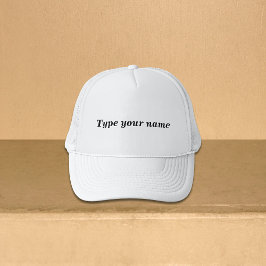 Your Name on White Trucker Cap