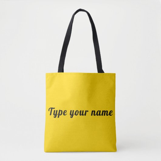Your Name on Yellow Tote Bag (Voorkant)