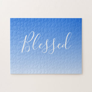 Your Name or Word Blue Ombre Gradient Legpuzzel