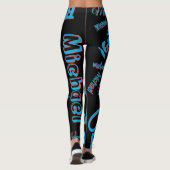 Your name pattern monogram blue red black colour leggings (Achterkant)