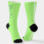 YOUR NAME Personalized Light Green Crew Socks Sokken (Gebogen)