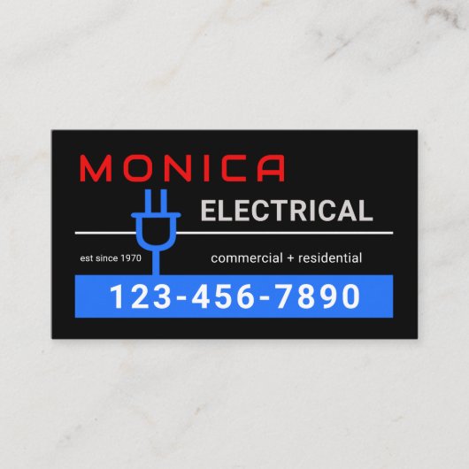 Your Name Powers Electric Plug Visitekaartje (Voorkant)