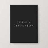 Your Name Professional Creative Plain Black Grey Button (Voorkant)