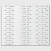 Your Name Professional Creative Plain Black White Cadeaupapier (Vlak)