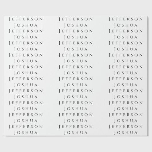 Your Name Professional Creative Plain Black White Cadeaupapier (Vlak)