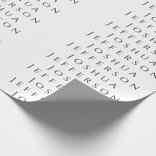 Your Name Professional Creative Plain Black White Cadeaupapier (Hoek)