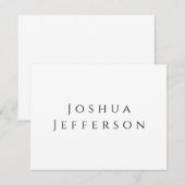 Your Name Professional Creative Plain Black White Notitiekaartje (Voorkant / Achterkant)