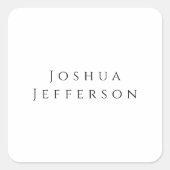 Your Name Professional Creative Plain Black White Vierkante Sticker (Voorkant)