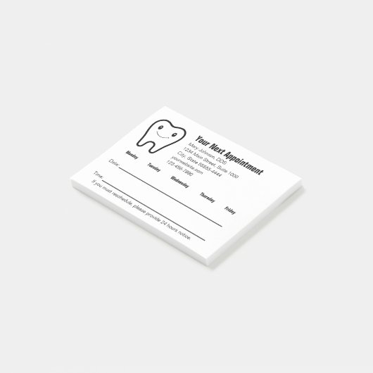 Your Next Appointment Dentist's Office Reminder Post-it® Notes (Schuin)
